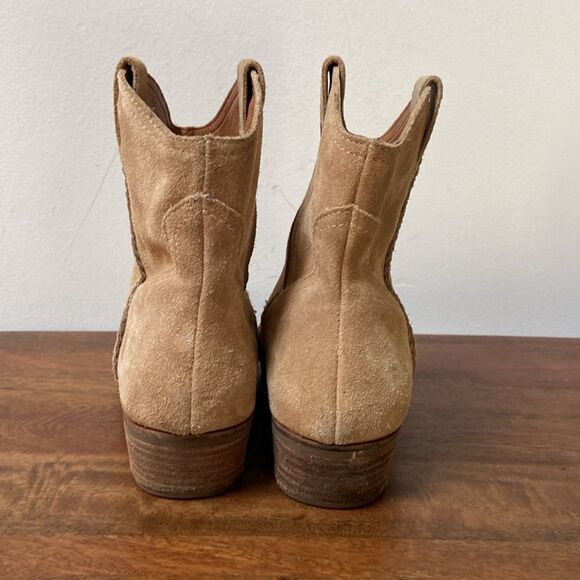 Lucky Brand Tan Ankle Booties with Suede Finish - Picture 5 of 9